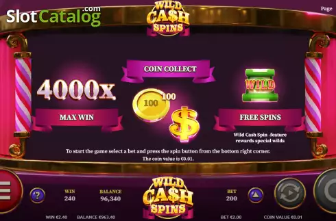 Скрин5. Wild Cash Spins слот