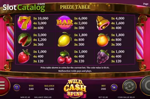 Скрин6. Wild Cash Spins слот