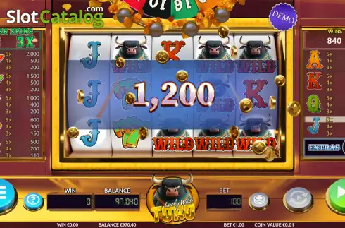 Скрин3. Lucky Wilds Toro слот