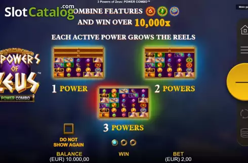 Скрин2. 3 Powers of Zeus: Power Combo слот