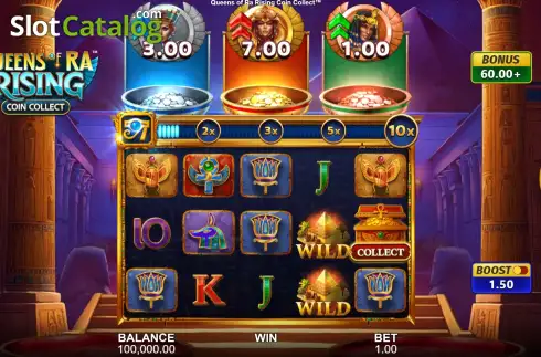 Скрин2. Queens of Ra Rising: Coin Collect слот