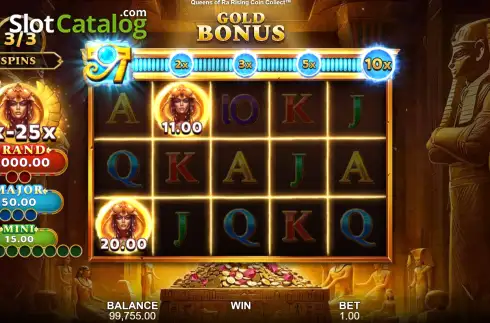 Скрин3. Queens of Ra Rising: Coin Collect слот