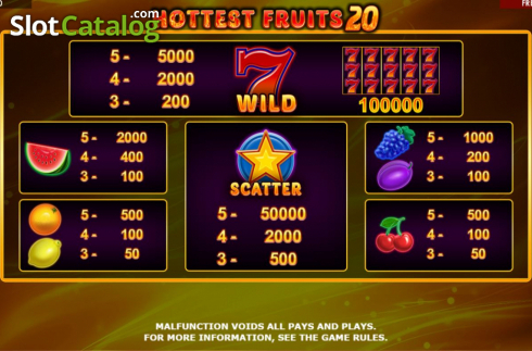 Скрин6. Hottest Fruits 20 слот