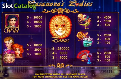 Скрин6. Casanovas Ladies слот