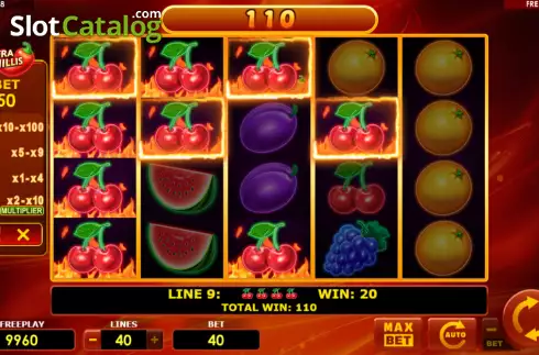 Скрин3. Hot Fruits 40 Extra Chillis слот