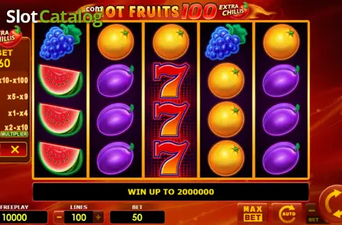 Скрин2. Hot Fruits 100 Extra Chillis слот