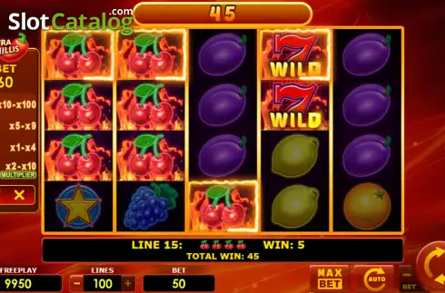 Скрин3. Hot Fruits 100 Extra Chillis слот