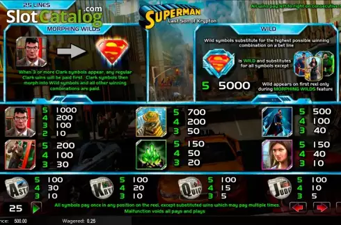 Скрин2. Superman: Last Son of Krypton слот