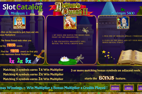 Скрин4. Arthur's Quest II слот