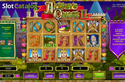 Скрин5. Arthur's Quest II слот
