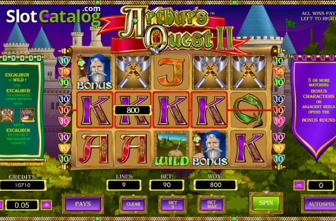 Скрин6. Arthur's Quest II слот