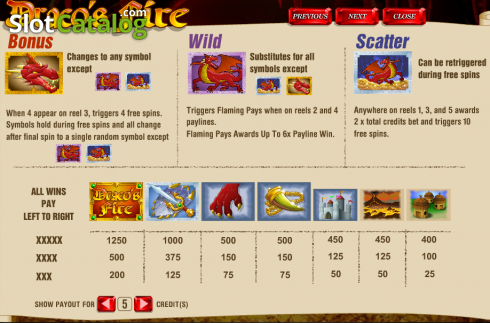 Скрин2. Draco's Fire слот
