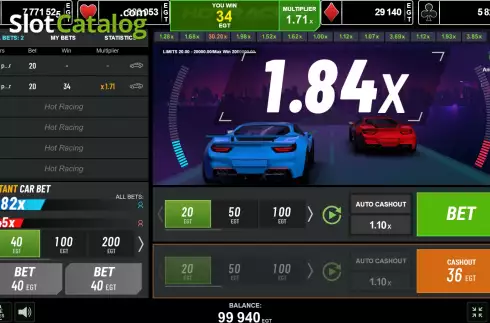 Скрин3. Hot Racing слот
