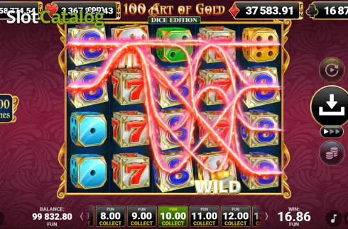 Скрин3. 100 Art of Gold Dice Edition слот