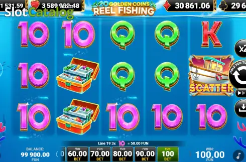 Скрин3. 20 Golden Coins: Reel Fishing слот