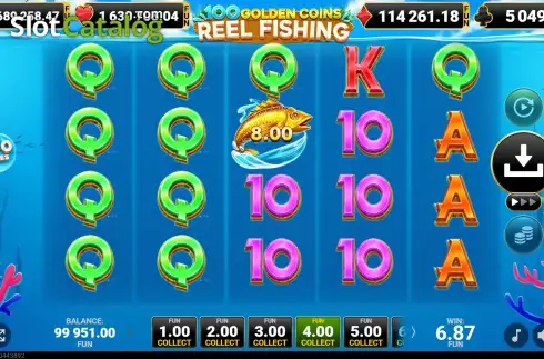 Скрин3. 100 Golden Coins: Reel Fishing слот