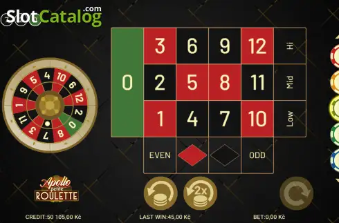 Скрин2. Apollo Petite Roulette слот