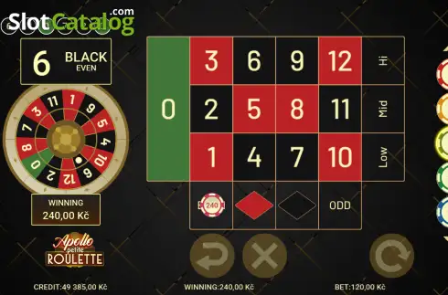 Скрин3. Apollo Petite Roulette слот