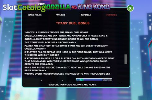 Скрин9. Godzilla vs King Kong слот