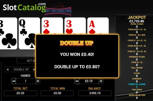Скрин3. Triple Triple Bonus Poker слот