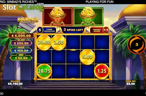 Скрин5. Gold Trio: Sinbad's Riches слот