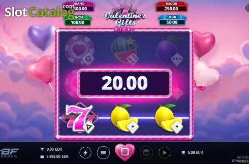 Скрин3. 777 Valentine's Gifts Dice слот