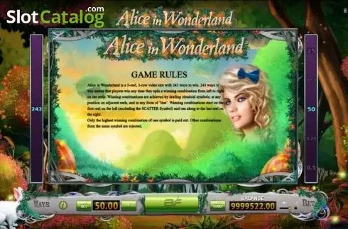 Скрин3. Alice in Wonderland (BF games) слот