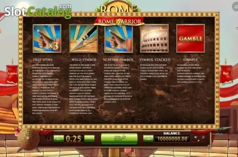 Скрин4. Rome Warrior (BF games) слот
