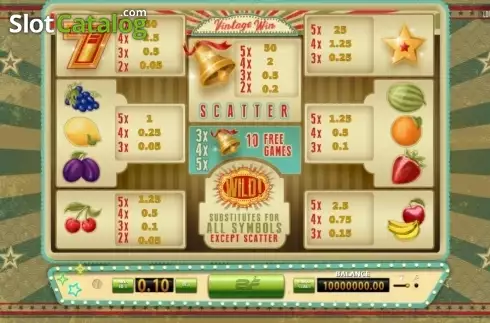 Скрин2. Vintage Win слот