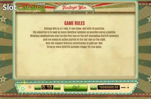 Скрин3. Vintage Win слот