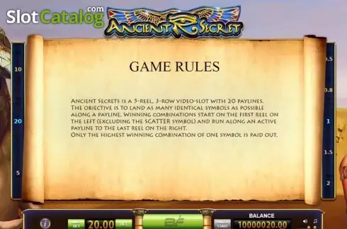 Скрин5. Ancient Secrets слот