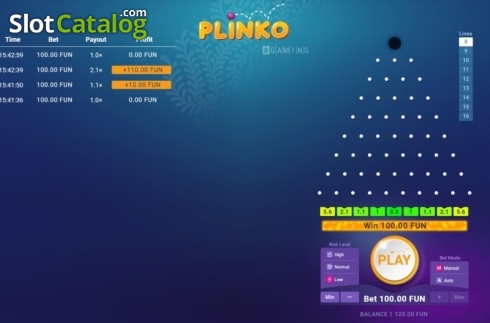 Скрин3. Plinko (BGAMING) слот