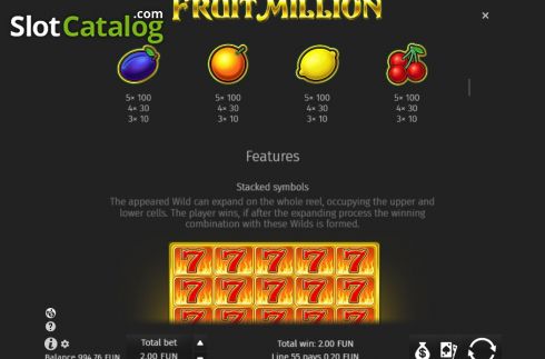 Скрин8. Fruit Million слот