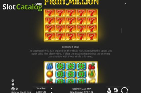 Скрин9. Fruit Million слот