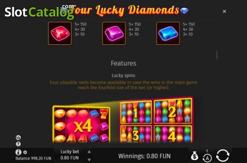 Скрин7. Four Lucky Diamonds слот