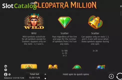 Скрин7. Cleopatra Million слот