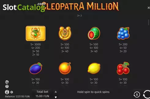 Скрин6. Cleopatra Million слот