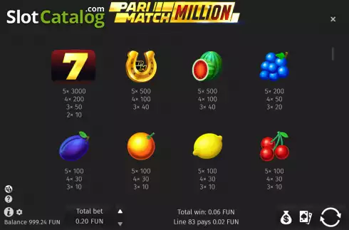 Скрин8. Parimatch Million слот