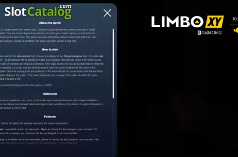 Скрин9. Limbo XY слот
