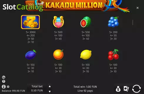 Скрин7. Kakadu Milllion слот