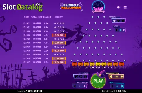 Скрин2. Plinko 2 Halloween слот
