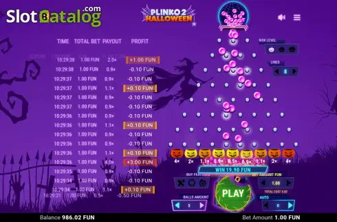 Скрин3. Plinko 2 Halloween слот