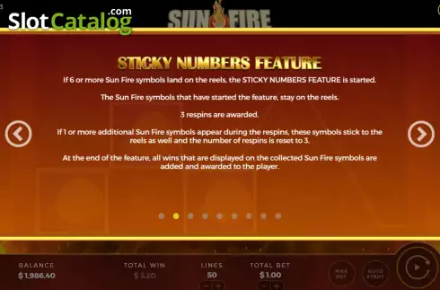 Скрин6. Sun Fire слот