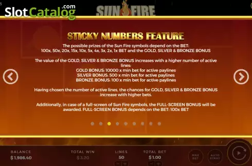 Скрин7. Sun Fire слот