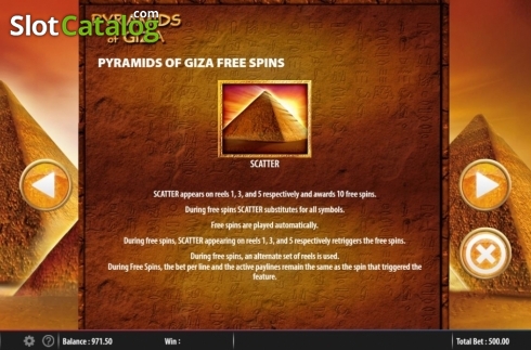 Скрин9. Pyramids of Giza слот