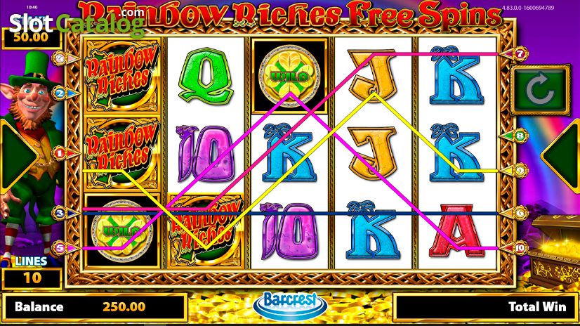 Игровой автомат Rainbow Riches Free Spins от студии Barcrest – Скриншот барабанов Rainbow Riches Free Spins