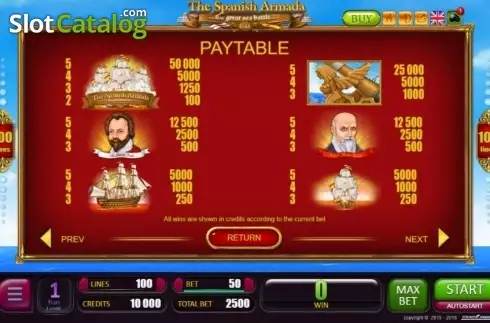 Скрин4. Spanish Armada слот