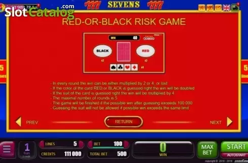Скрин8. Sevens (Belatra Games) слот