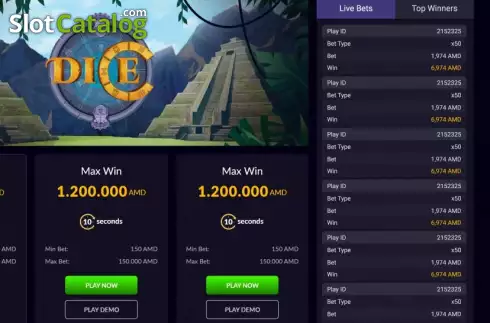 Скрин2. Dice (BetConstruct) слот
