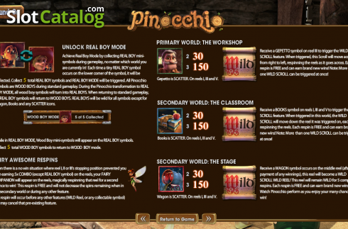 Скрин8. Pinocchio (Betsoft) слот
